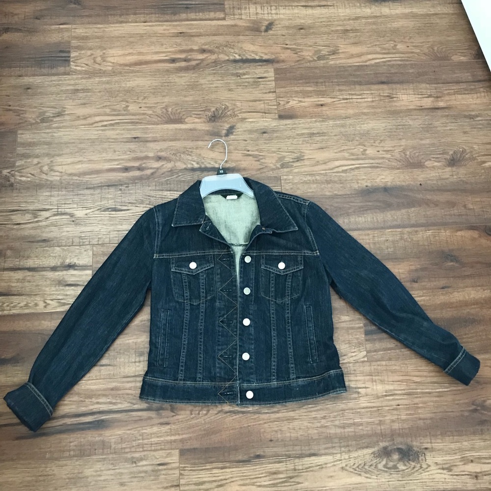 J Crew dark blue jean jacket